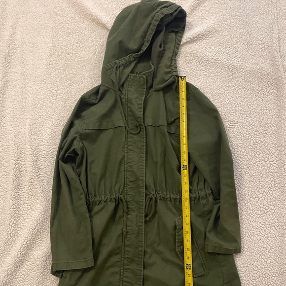 Old Navy Military Style Canvas Jacket With Hood Olive Green Size Petite M - Picture 1 of 7